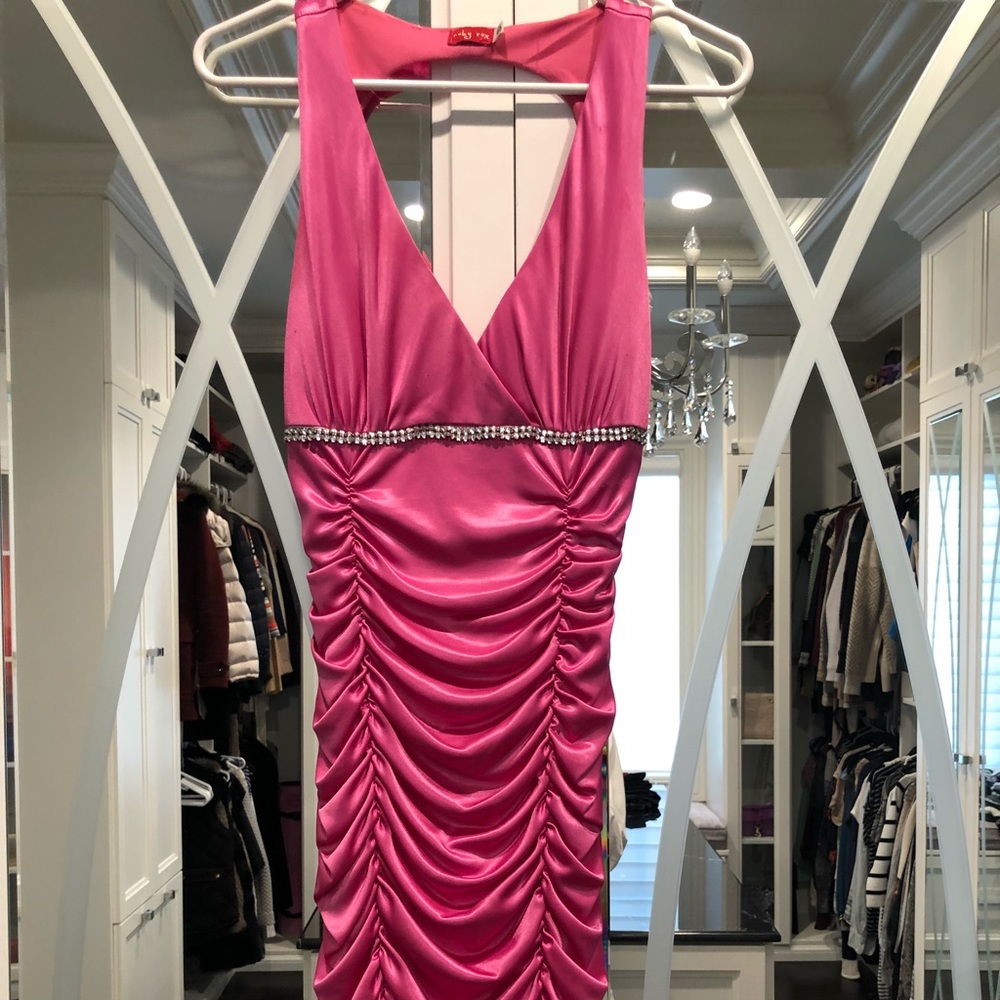 Pink rhinestone  dress